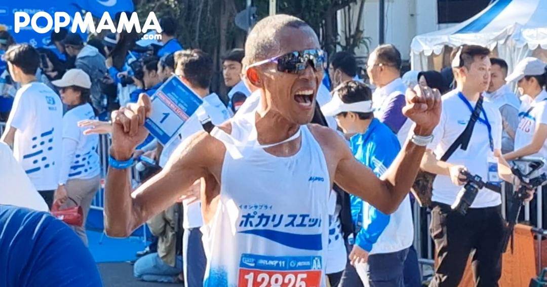 Agus Prayogo di Pocari Sweat Run Indonesia 2024 Bandung, Minggu (21/7/2024) - Popmama.com/Sania Chandra